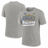 Milwaukee Brewers Nike Cooperstown Collection Retro Tri-Blend T-Shirt - MLB T-shirts