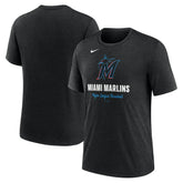 Miami Marlins Nike Logo Tri-Blend T-Shirt - MLB T-shirts