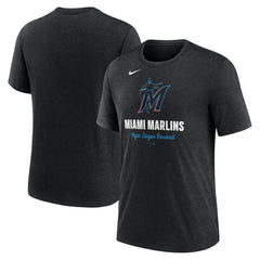 Miami Marlins Nike Logo Tri-Blend T-Shirt - MLB T-shirts