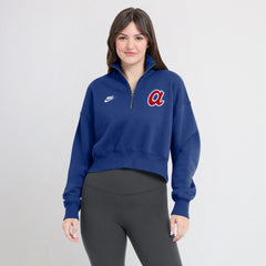 Atlanta Braves Nike Women's Cooperstown Collection Phoenix Fleece Half-Zip Sweatshirt - MLB Sweatshirts