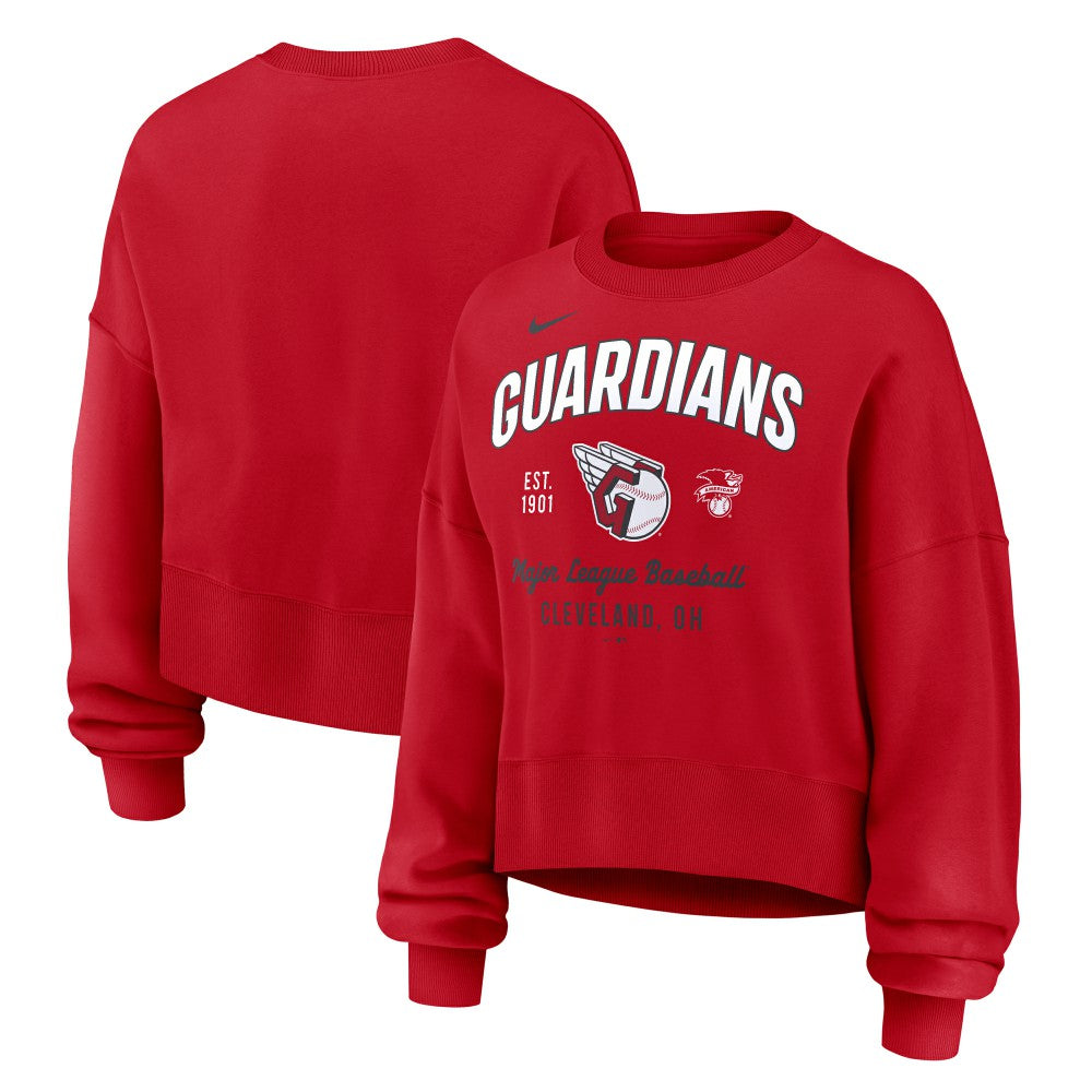 Cleveland Guardians Nike Women's Oversized High Hip Pullover Sweatshirt - MLB Pullover