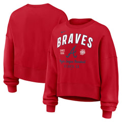 Atlanta Braves Nike Women's Oversized High Hip Pullover Sweatshirt - MLB Pullover