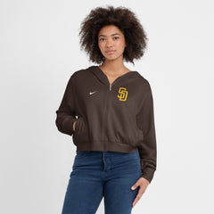 San Diego Padres Nike Women's Cropped Chill Full-Zip Hoodie - MLB Hoodies