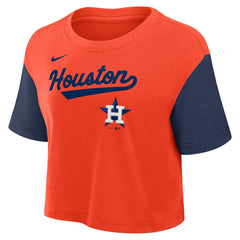 Houston Astros Nike Women's Script Dri-FIT Cropped T-Shirt - MLB T-shirts