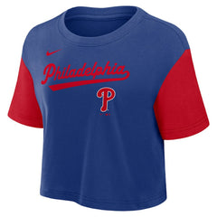 Philadelphia Phillies Nike Women's Script Dri-FIT Cropped T-Shirt - MLB T-shirts