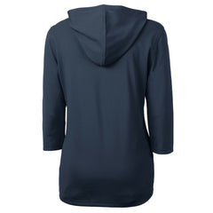 Cleveland Guardians Cutter & Buck Women's DryTec Virtue Eco Pique Recycled 3/4-Sleeve Half-Zip Pullover Hoodie - MLB Hoodies