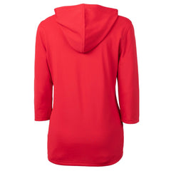 Cleveland Guardians Cutter & Buck Women's DryTec Virtue Eco Pique Recycled 3/4-Sleeve Half-Zip Pullover Hoodie - MLB Hoodies