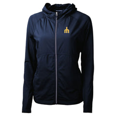 Seattle Mariners Cutter & Buck Women's Adapt Eco Knit Hybrid Recycled Full-Zip Hoodie - MLB Hoodies