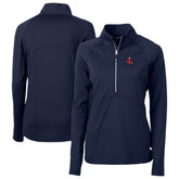 Boston Red Sox Cutter & Buck Women's DryTec Adapt Eco Knit Stretch Recycled Raglan Half-Zip Top - MLB Tops