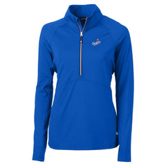 Los Angeles Dodgers Cutter & Buck Women's DryTec Adapt Eco Knit Stretch Recycled Raglan Half-Zip Top - MLB Tops