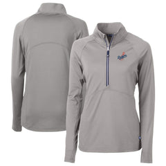Los Angeles Dodgers Cutter & Buck Women's DryTec Adapt Eco Knit Stretch Recycled Raglan Half-Zip Top - MLB Tops