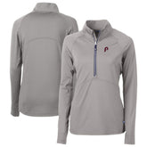 Philadelphia Phillies Cutter & Buck Women's Cooperstown Collection DryTec Adapt Eco Knit Stretch Recycled Raglan Half-Zip Top - MLB Tops