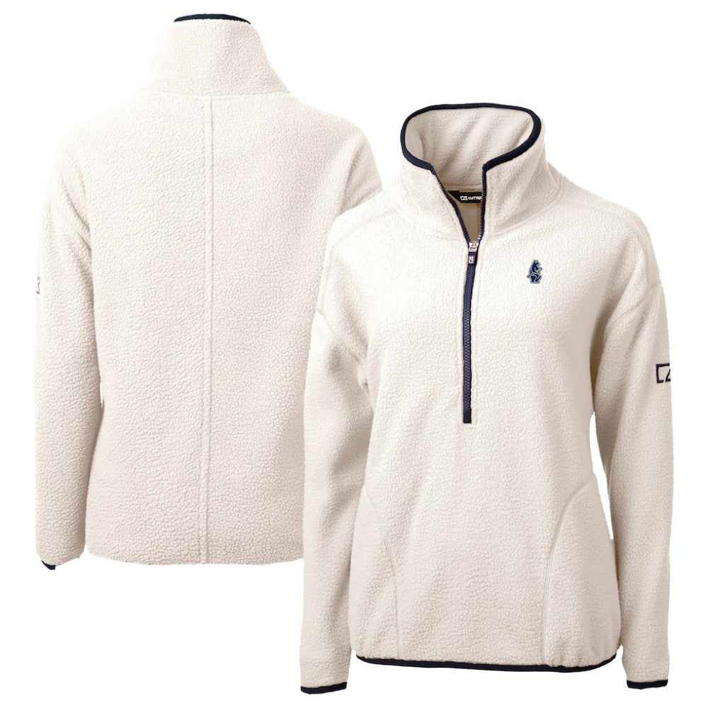 Chicago Cubs Cutter & Buck Women's Cooperstown Collection Cascade Eco Sherpa Fleece Half-Zip Pullover Jacket - MLB Jackets