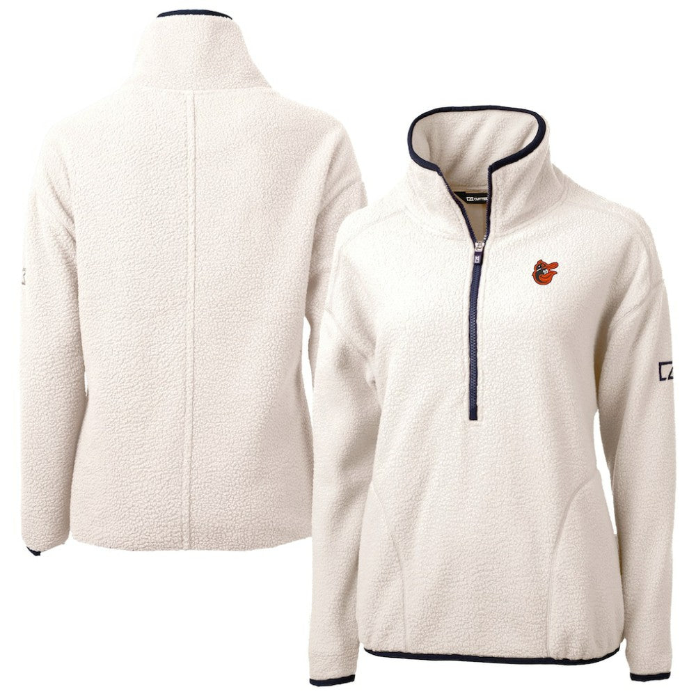 Baltimore Orioles Cutter & Buck Women's Cascade Eco Sherpa Fleece Half-Zip Pullover Jacket - MLB Jackets
