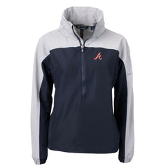 Atlanta Braves Cutter & Buck Women's Charter Eco Recycled Half-Zip Anorak Jacket - MLB Jackets