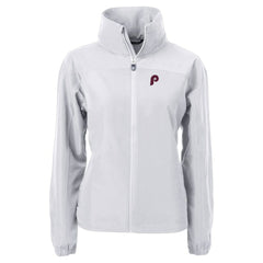 Philadelphia Phillies Cutter & Buck Women's Cooperstown Collection Charter Eco Recycled Full-Zip Jacket - MLB Jackets