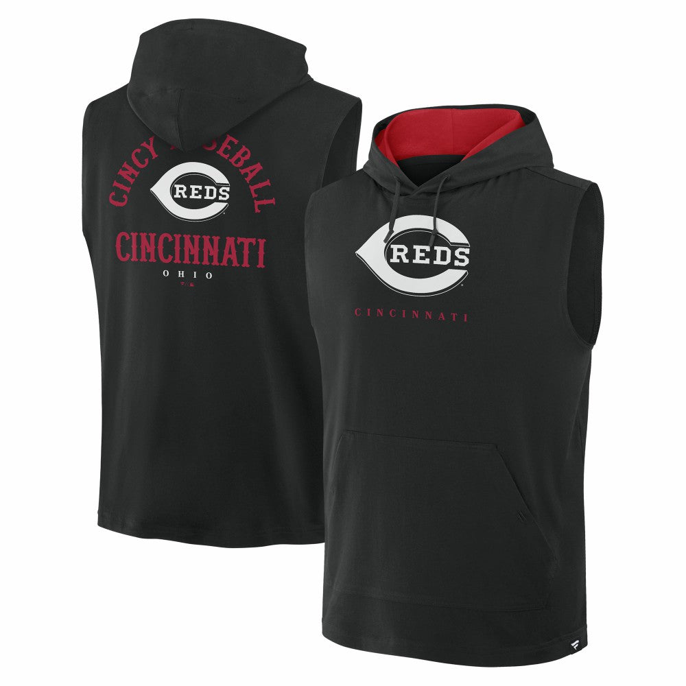 Cincinnati Reds Fanatics Fire Speed Sleeveless Pullover Hoodie - MLB Hoodies