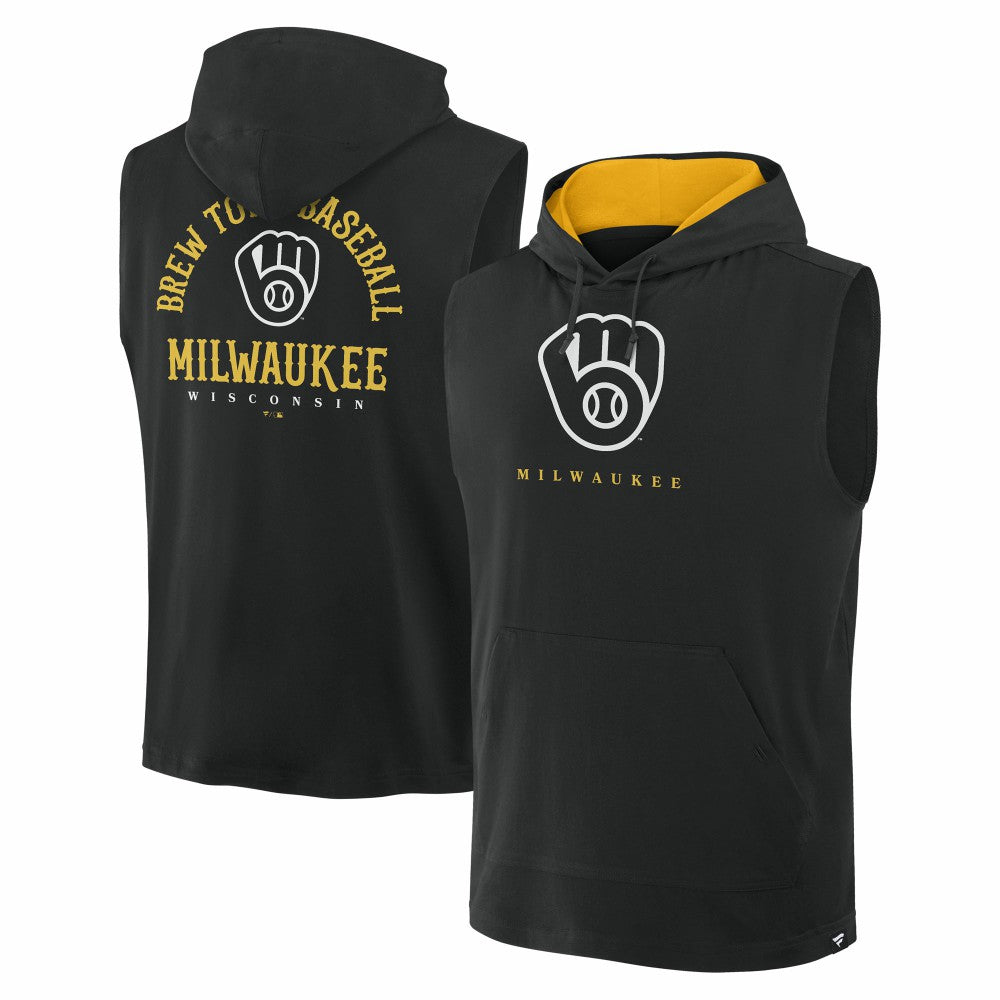 Milwaukee Brewers Fanatics Fire Speed Sleeveless Pullover Hoodie - MLB Hoodies