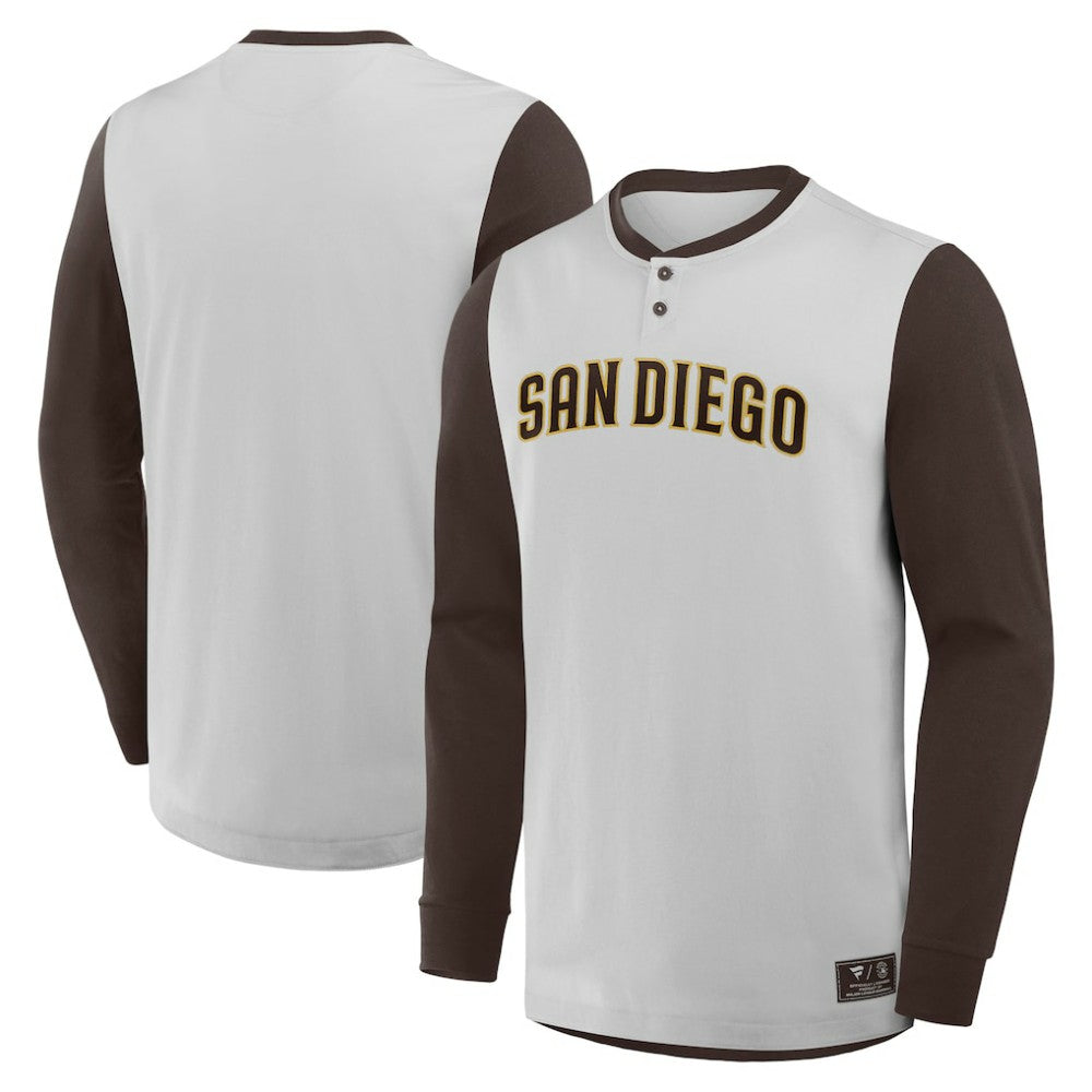 San Diego Padres Fanatics Clubhouse Long Sleeve Henley Shirt - MLB