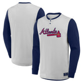 Atlanta Braves Fanatics Clubhouse Long Sleeve Henley Shirt - MLB