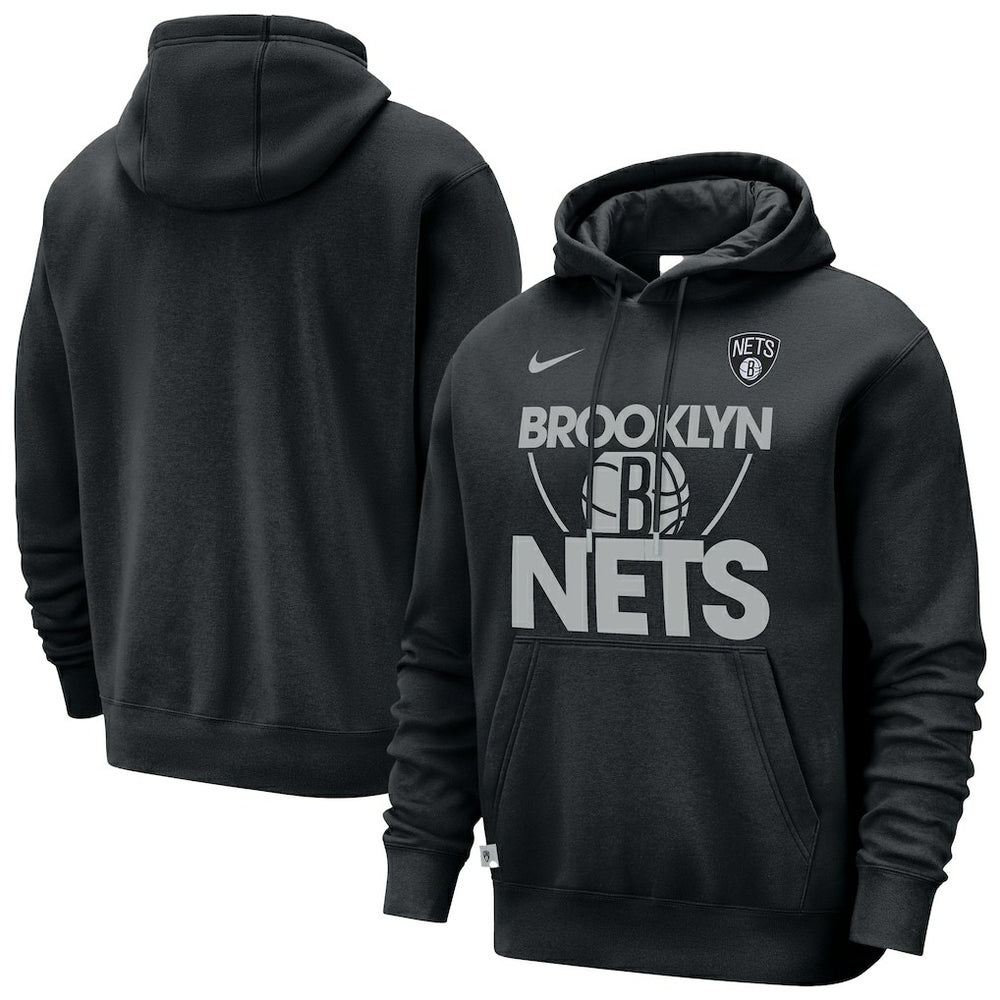 Black Brooklyn Nets Courtside Club Pullover Hoodie | NBA