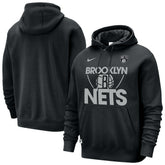 Black Brooklyn Nets Courtside Club Pullover Hoodie | NBA