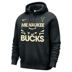 Black Milwaukee Bucks Courtside Club Pullover Hoodie | NBA