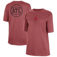 Red Atlanta Hawks Jordan Brand Women's Courtside Statement Edition Boyfriend T-Shirt | NBA