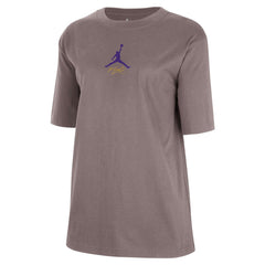 Charcoal Los Angeles Lakers Jordan Brand Women's Courtside Statement Edition Boyfriend T-Shirt | NBA