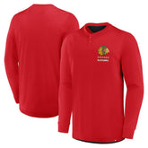 Chicago Blackhawks Fanatics Adrenaline Push Long Sleeve Henley Shirt - NHL