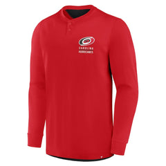 Carolina Hurricanes Fanatics Adrenaline Push Long Sleeve Henley Shirt - NHL