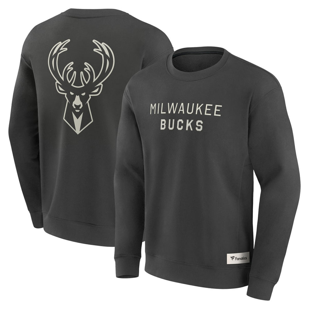 Gray Milwaukee Bucks Elements Future Ground Lettering Pullover Sweatshirt | NBA