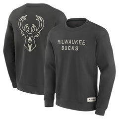 Gray Milwaukee Bucks Elements Future Ground Lettering Pullover Sweatshirt | NBA