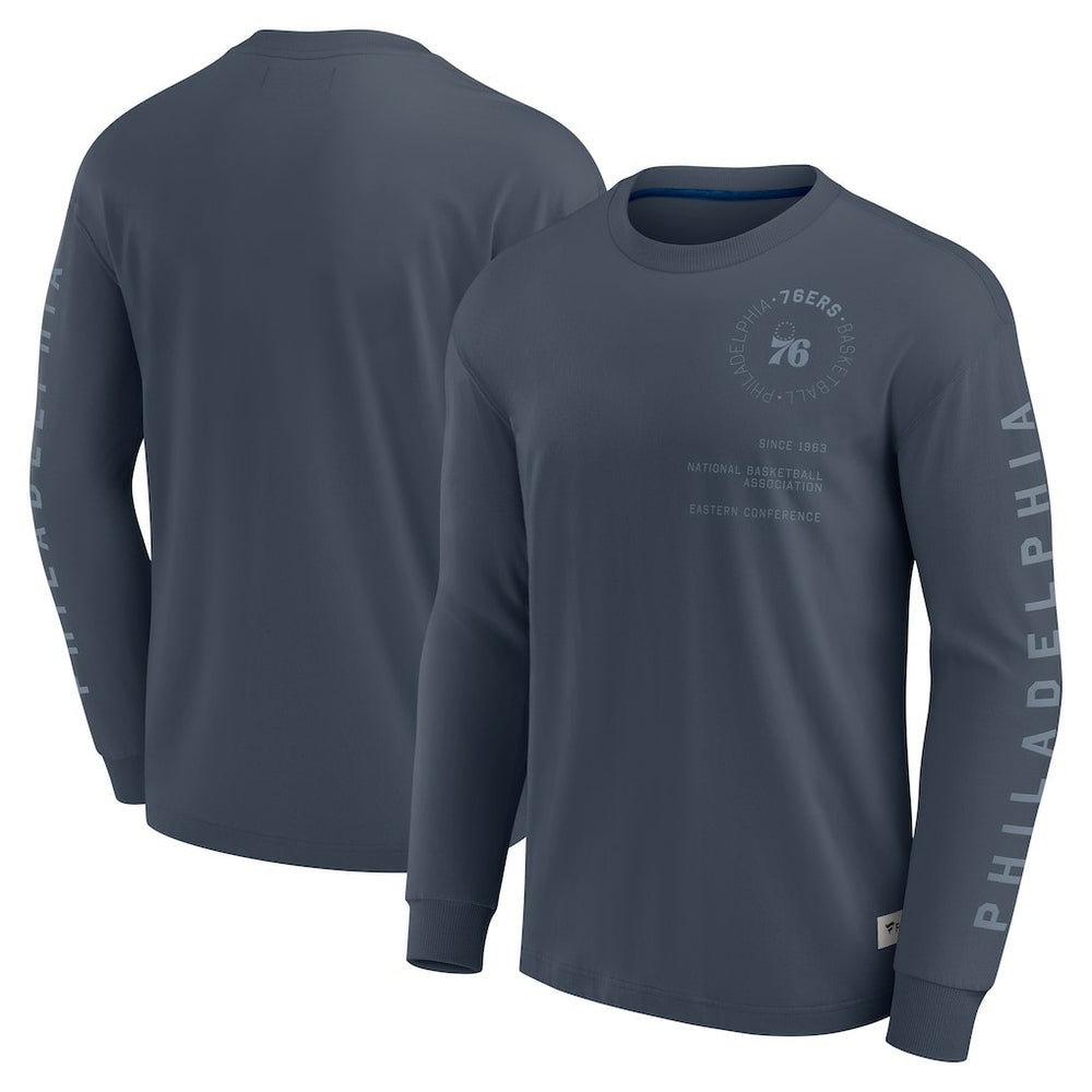 Blue Philadelphia 76ers Elements Future Ground Tonal Info Long Sleeve T-Shirt | NBA