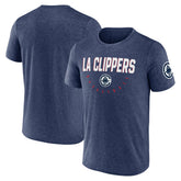 Heather Navy LA Clippers Logo Athletic Block Practice Performance T-Shirt | NBA