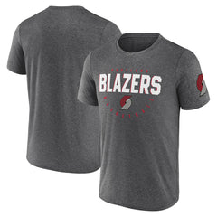 Heather Charcoal Portland Trail Blazers Logo Athletic Block Practice Performance T-Shirt | NBA