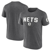 Heather Charcoal Brooklyn Nets Logo Athletic Block Practice Performance T-Shirt | NBA