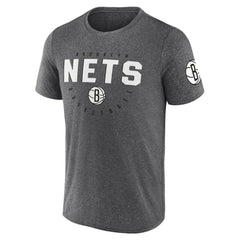 Heather Charcoal Brooklyn Nets Logo Athletic Block Practice Performance T-Shirt | NBA