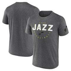 Heather Charcoal Utah Jazz Logo Athletic Block Practice Performance T-Shirt | NBA
