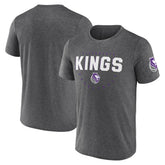 Heather Charcoal Sacramento Kings Logo Athletic Block Practice Performance T-Shirt | NBA