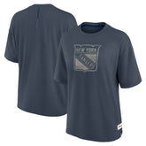New York Rangers Fanatics Women's Oversized Elements Raw Edge Future Ground T-Shirt - NHL T-shirts