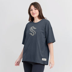 Seattle Kraken Fanatics Women's Oversized Elements Raw Edge Future Ground T-Shirt - NHL T-shirts