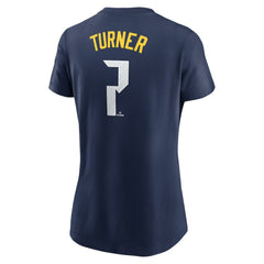 Trea Turner Philadelphia Phillies Nike Women's 2024 City Connect Fuse Player Name & Number T-Shirt - MLB T-shirts
