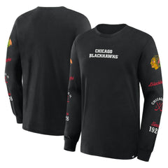Chicago Blackhawks Fanatics Boxed In Legacy Long Sleeve T-Shirt - NHL T-shirts