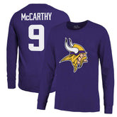 Minnesota Vikings J.J. McCarthy Majestic Threads Name & Number Long Sleeve T-Shirt | NFL Hot