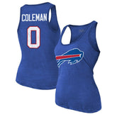 Buffalo Bills Keon Coleman Majestic Threads Women's Name & Number Tri-Blend Scoop Neck Tank Top | NFL Discount