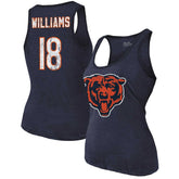 Chicago Bears Caleb Williams Majestic Threads Women's Name & Number Tri-Blend Scoop Neck Tank Top | NFL On sale