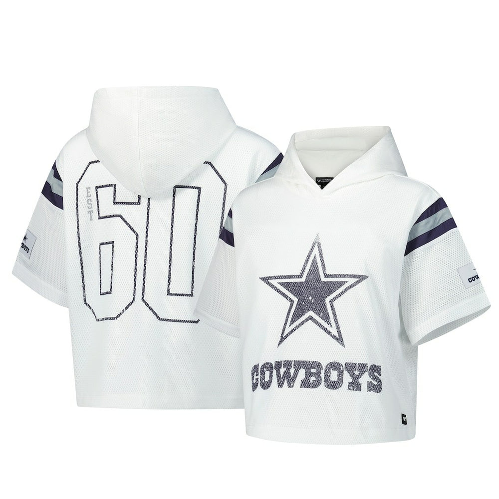 Dallas Cowboys The Wild Collective Women's Mesh Short Sleeve Hoodie T-Shirt | NFL Online