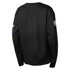 Black Toronto Raptors Youth Hardwood Classics All Over Long Sleeve T-Shirt | NBA