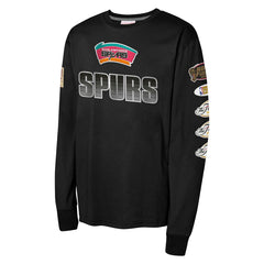 Black San Antonio Spurs Youth Hardwood Classics All Over Long Sleeve T-Shirt | NBA